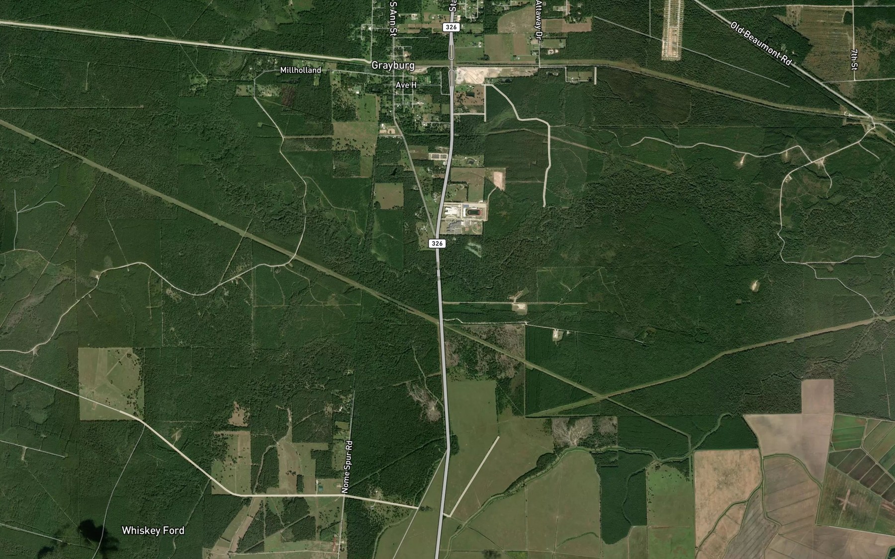 Satellite map of the Willow Creek