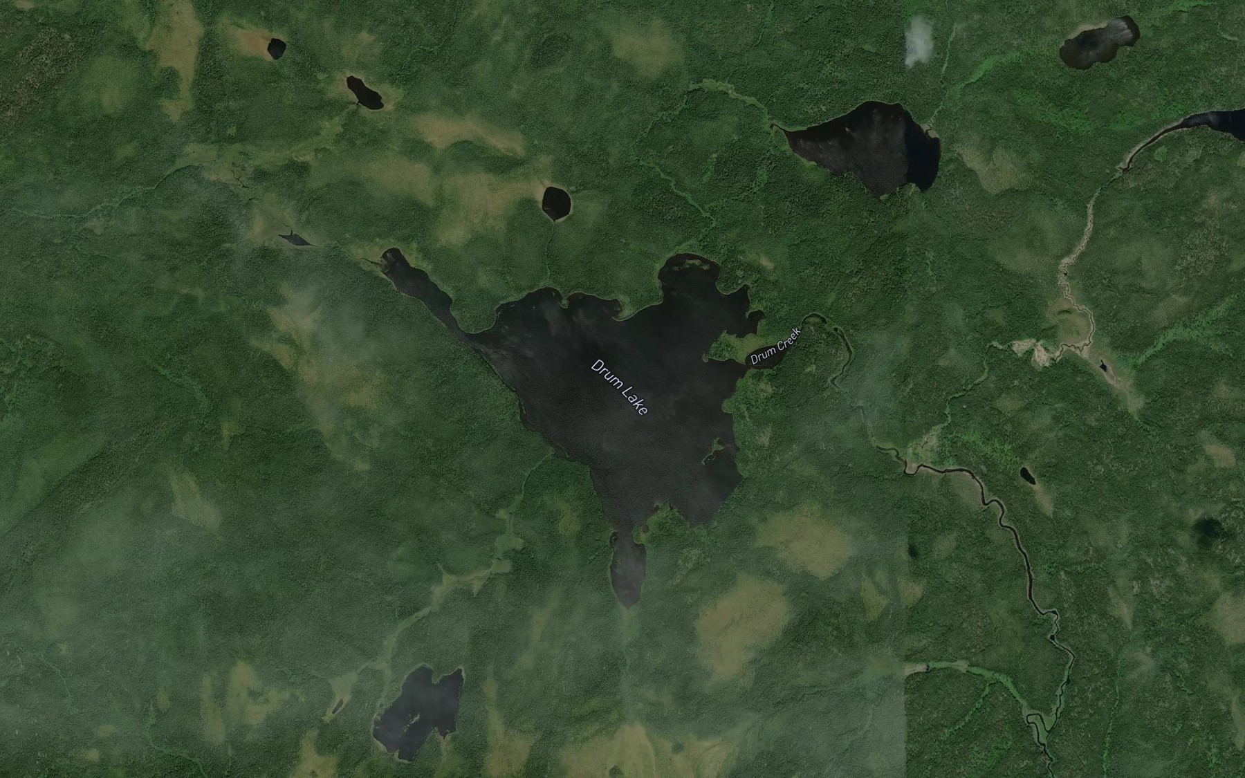 Satellite map of the Drum Lake