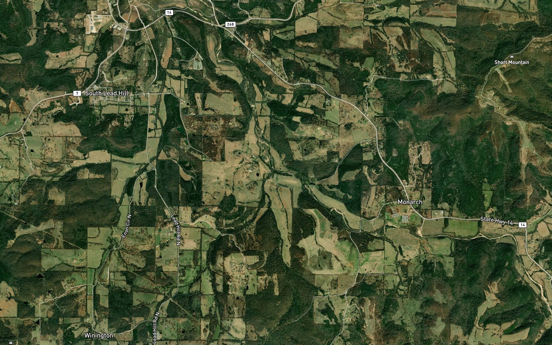 Satellite map of the Horton Creek