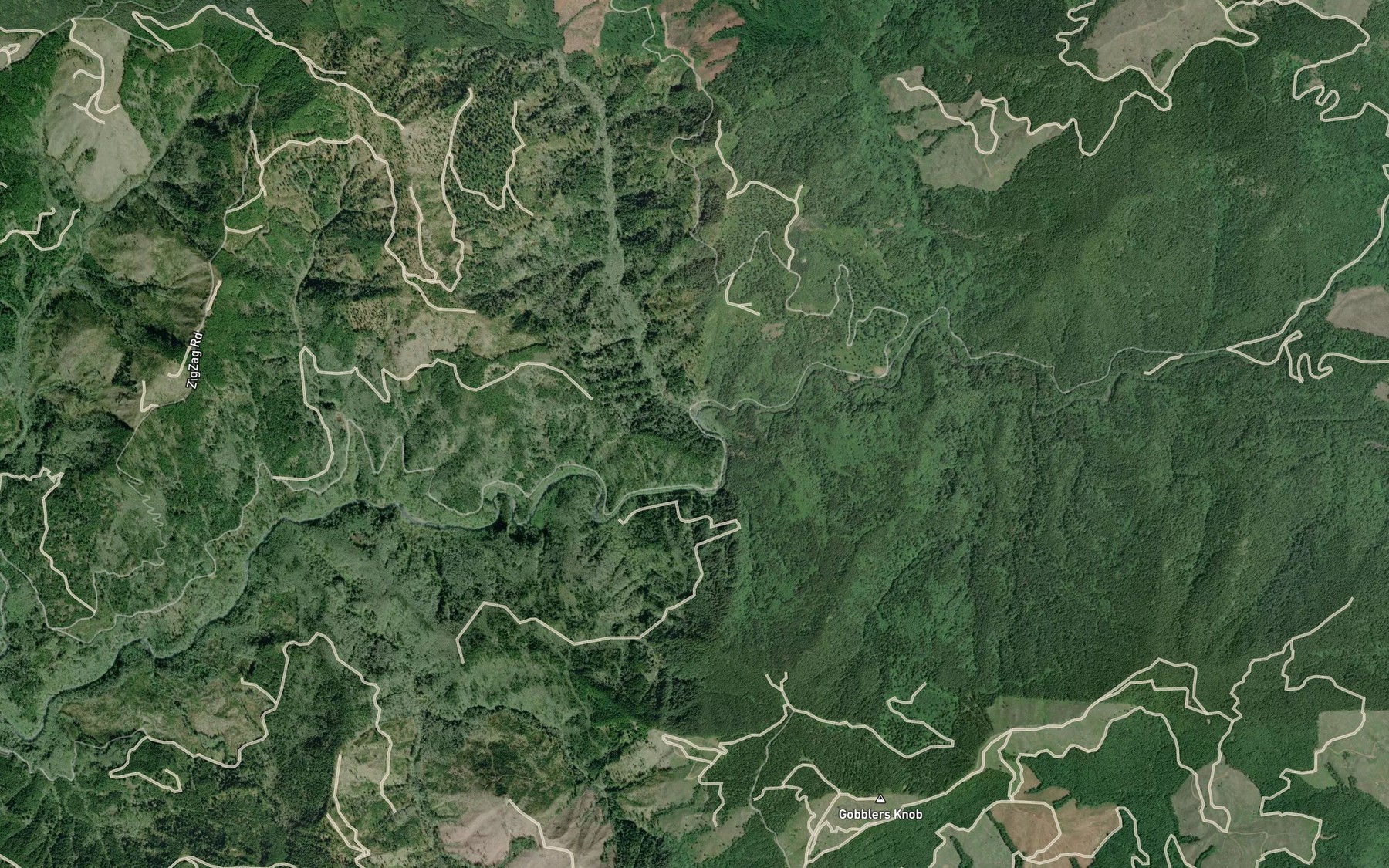 Satellite map of the Michael Creek