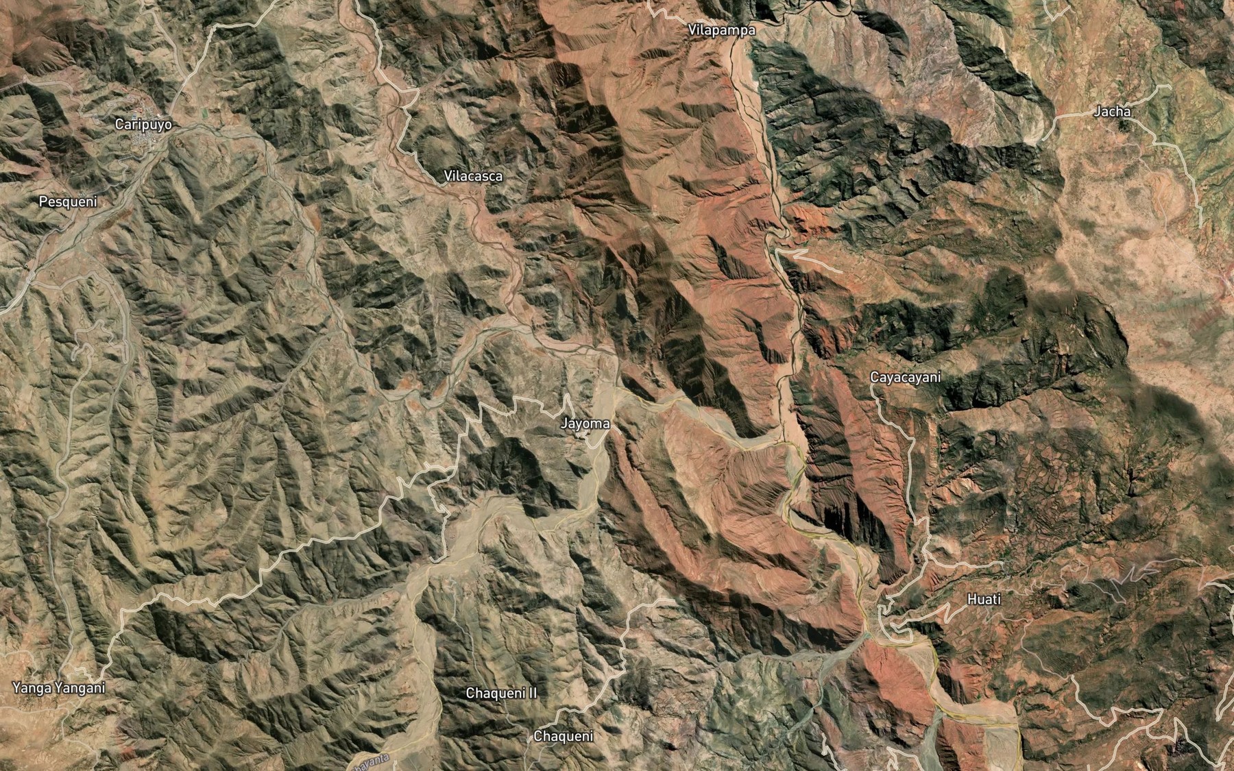 Satellite map of the Rio Huanoma