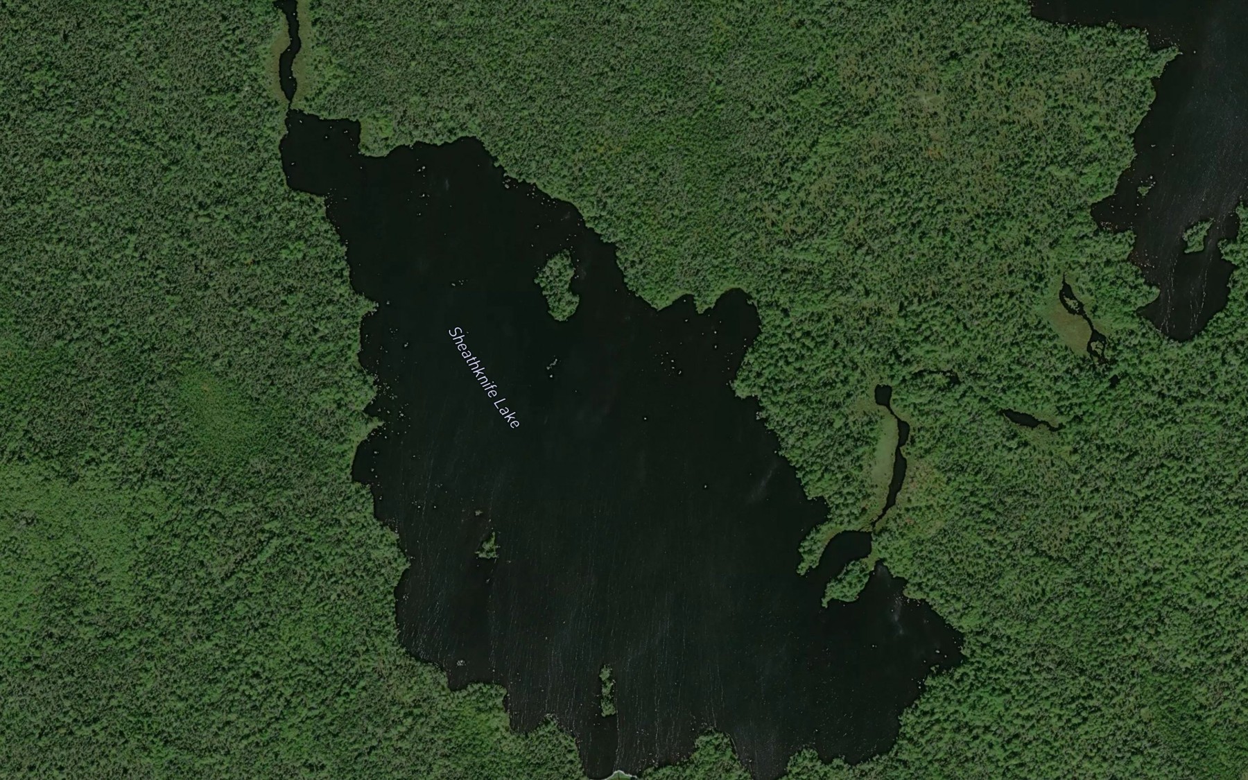Satellite map of the Sheathknife Lake