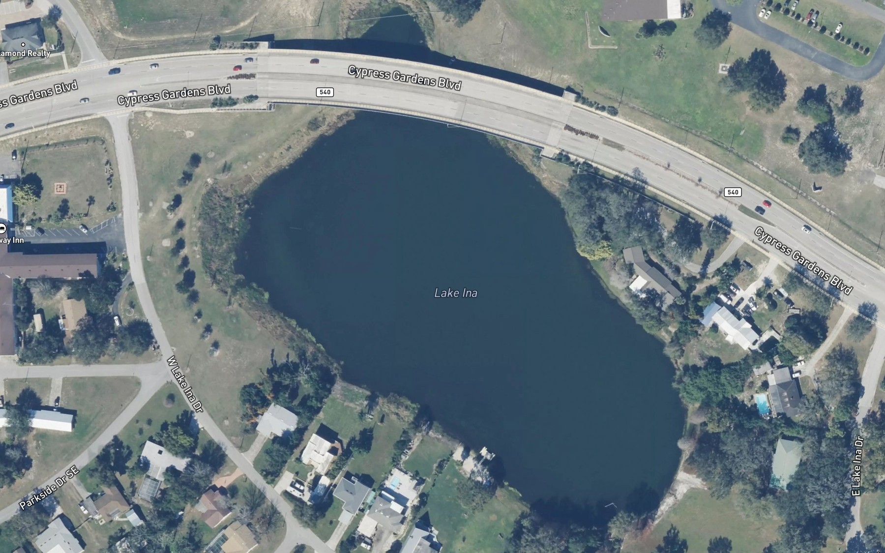 Satellite map of the Lake Ina