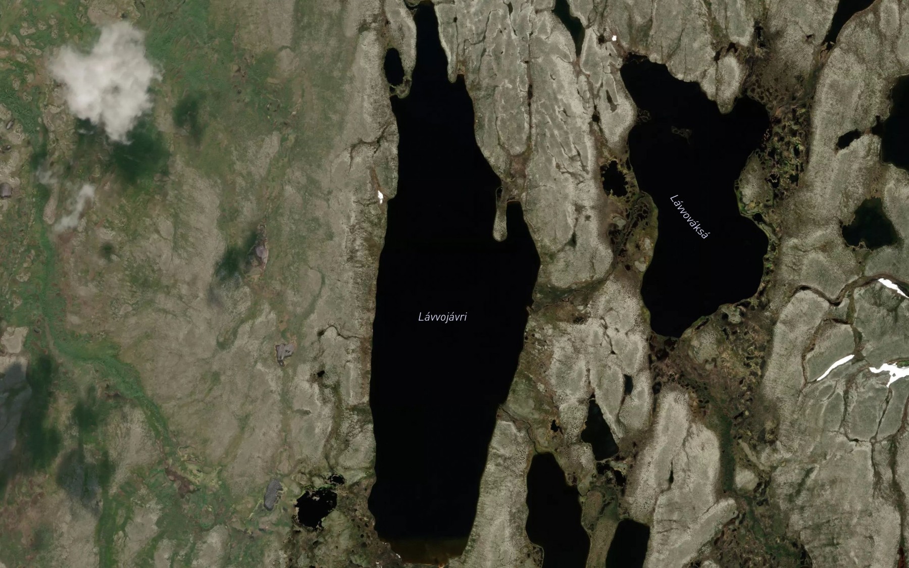 Satellite map of the Lavvujavri
