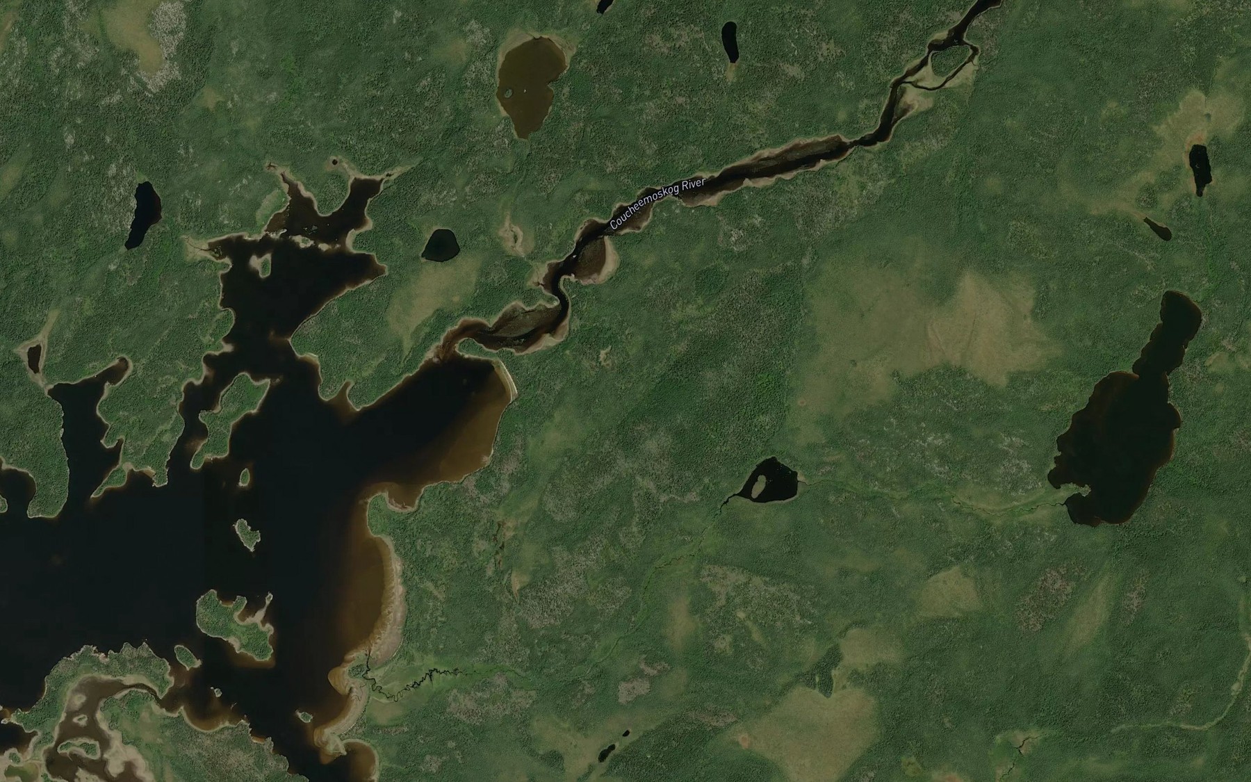 Satellite map of the Coucheemoskog River