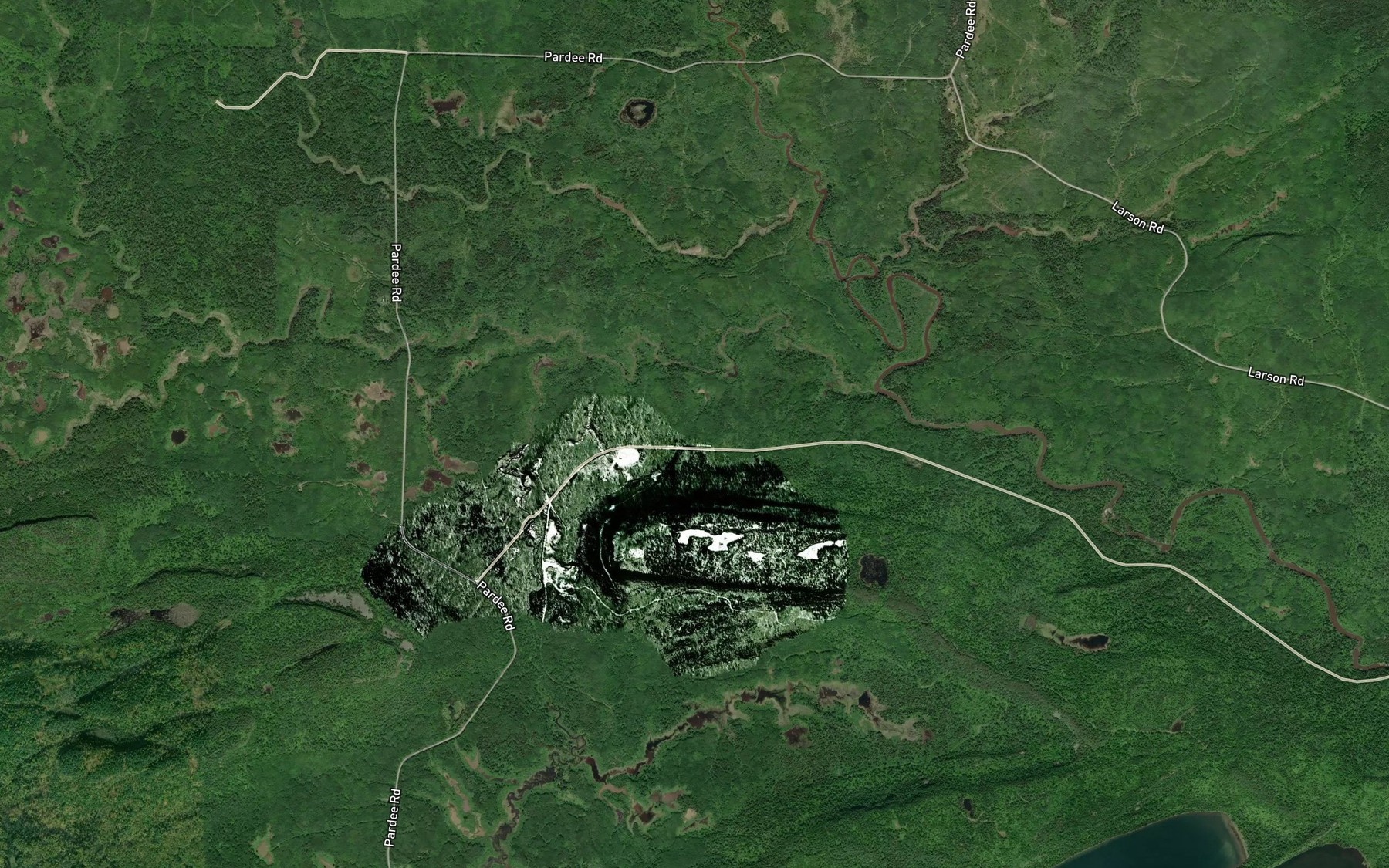 Satellite map of the Crystal Creek