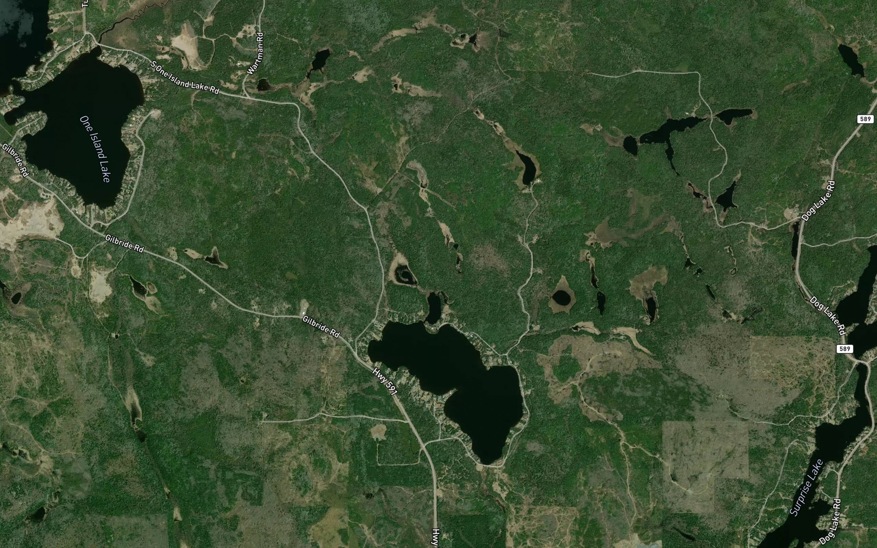 Satellite map of the Clarke Bay