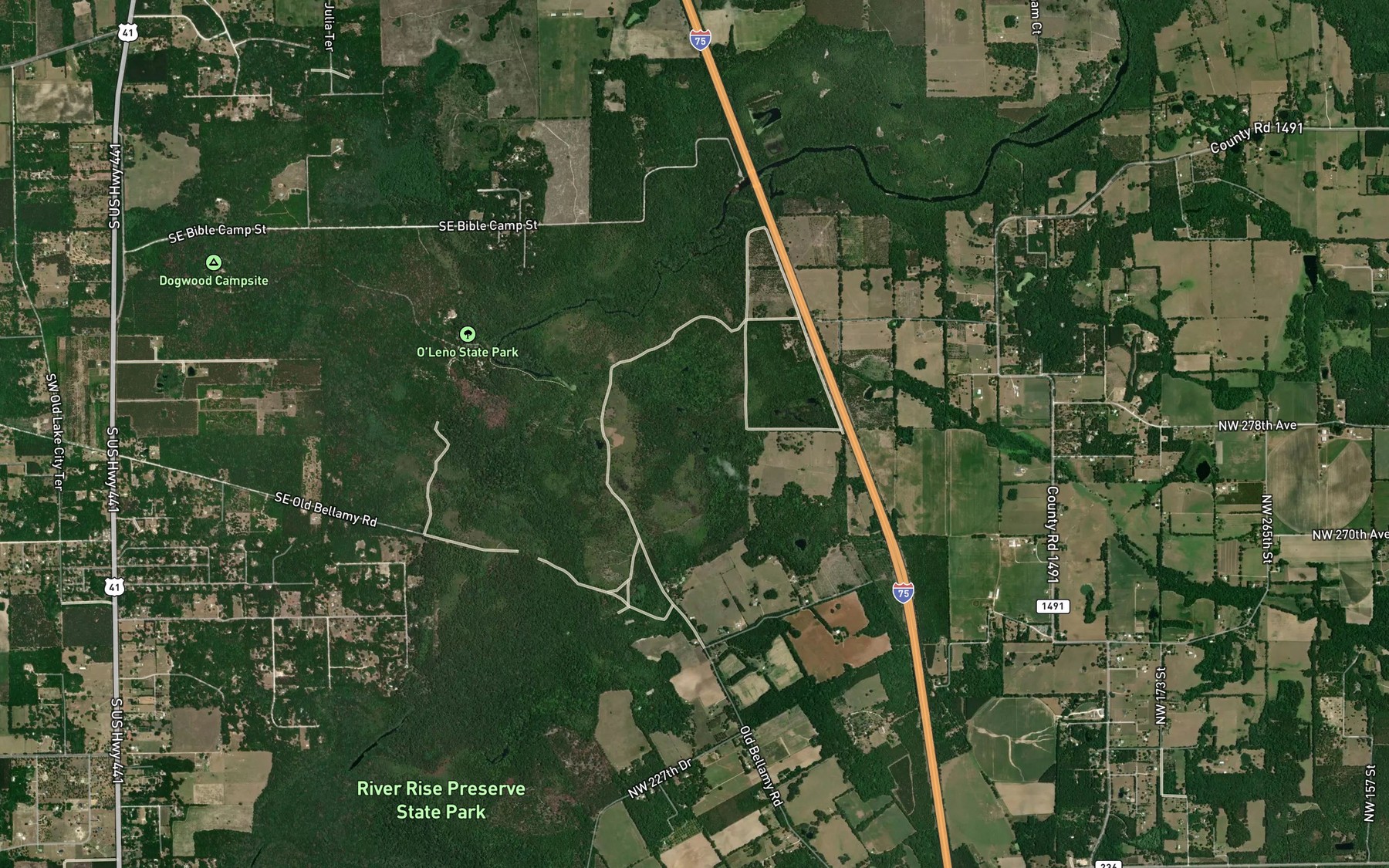 Satellite map of the Pareners Branch