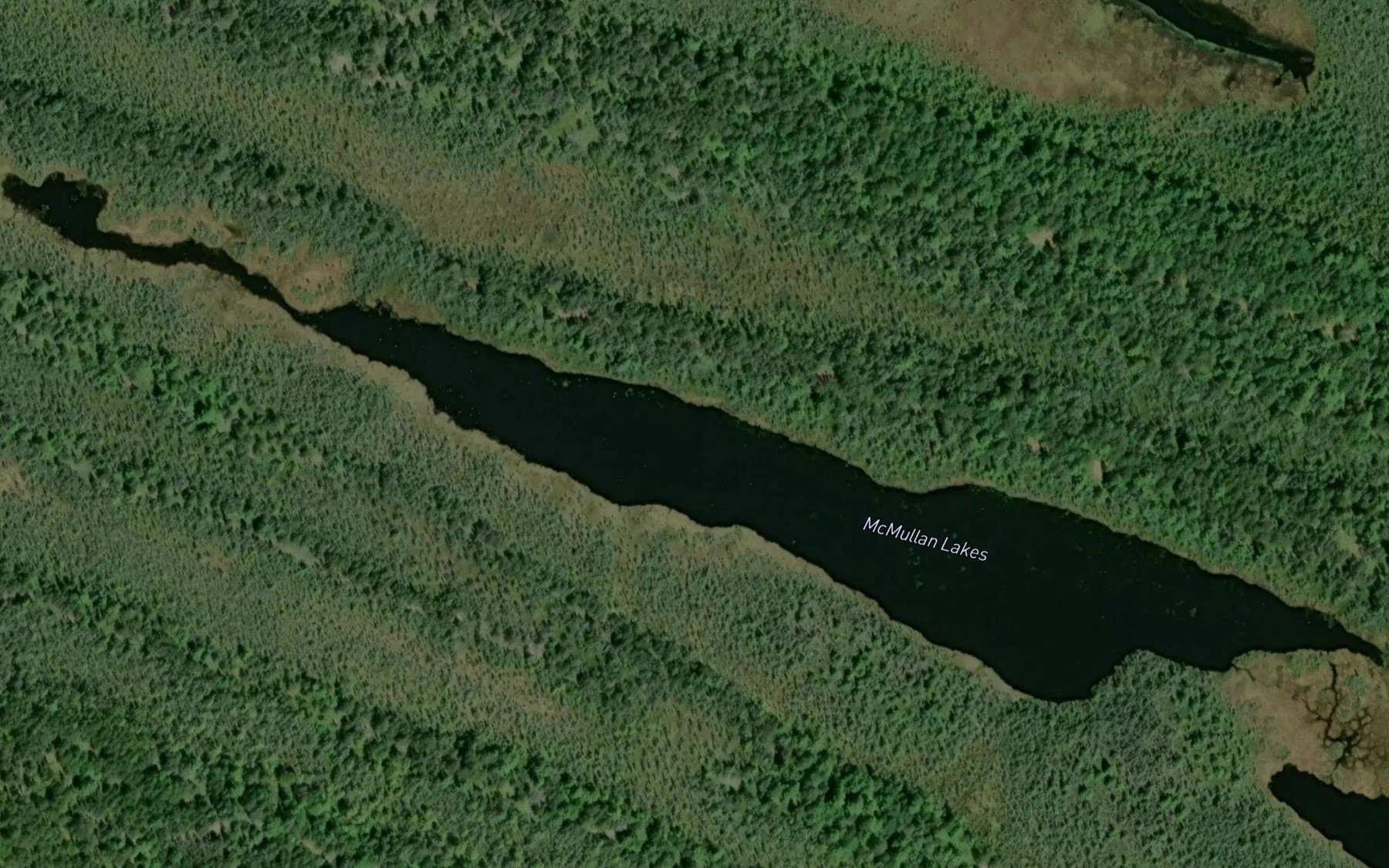 Satellite map of the McMullan Lakes