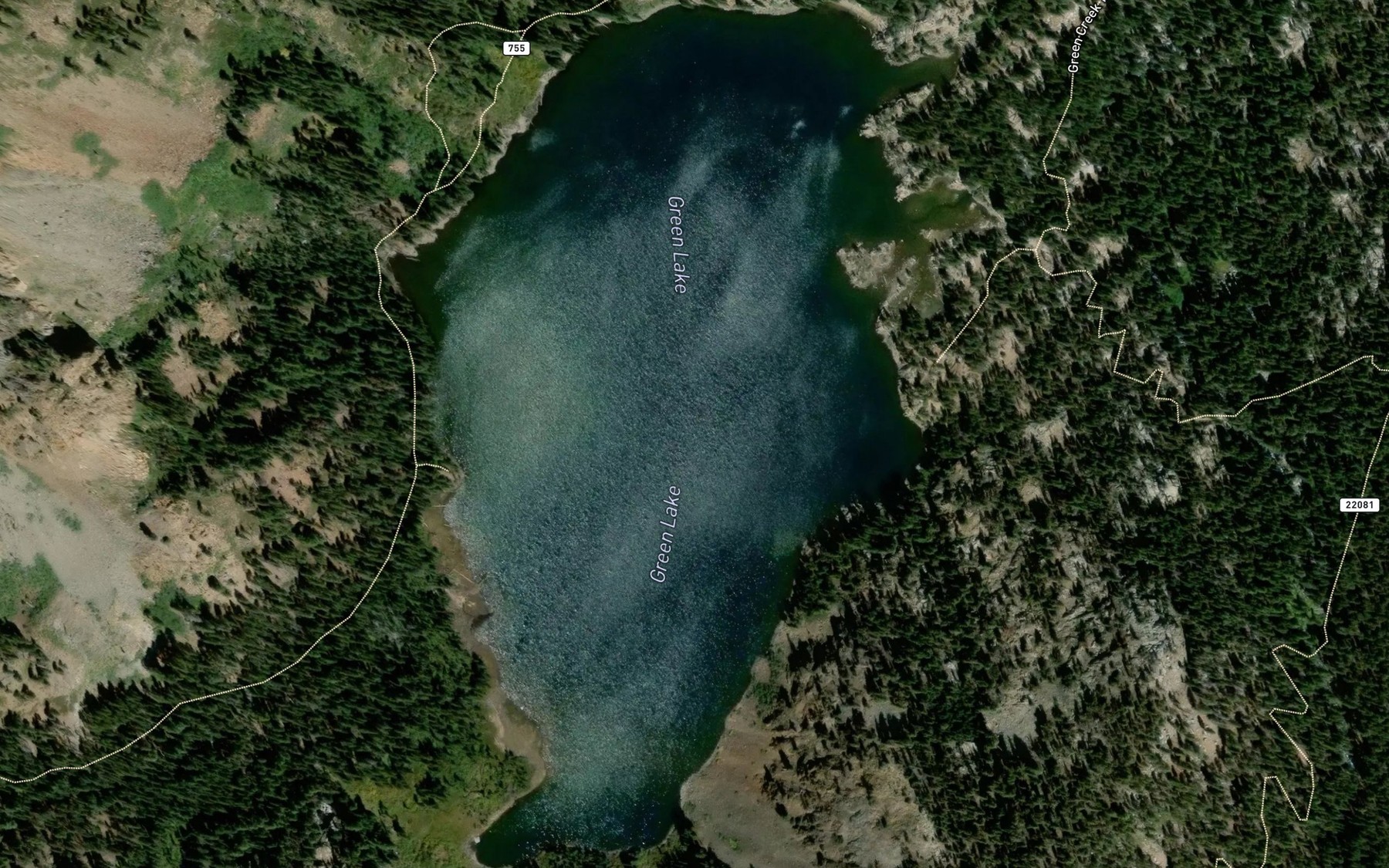 Satellite map of the Green Lake