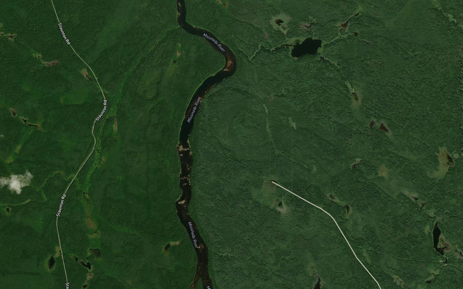 Satellite map of the Albany Rapids