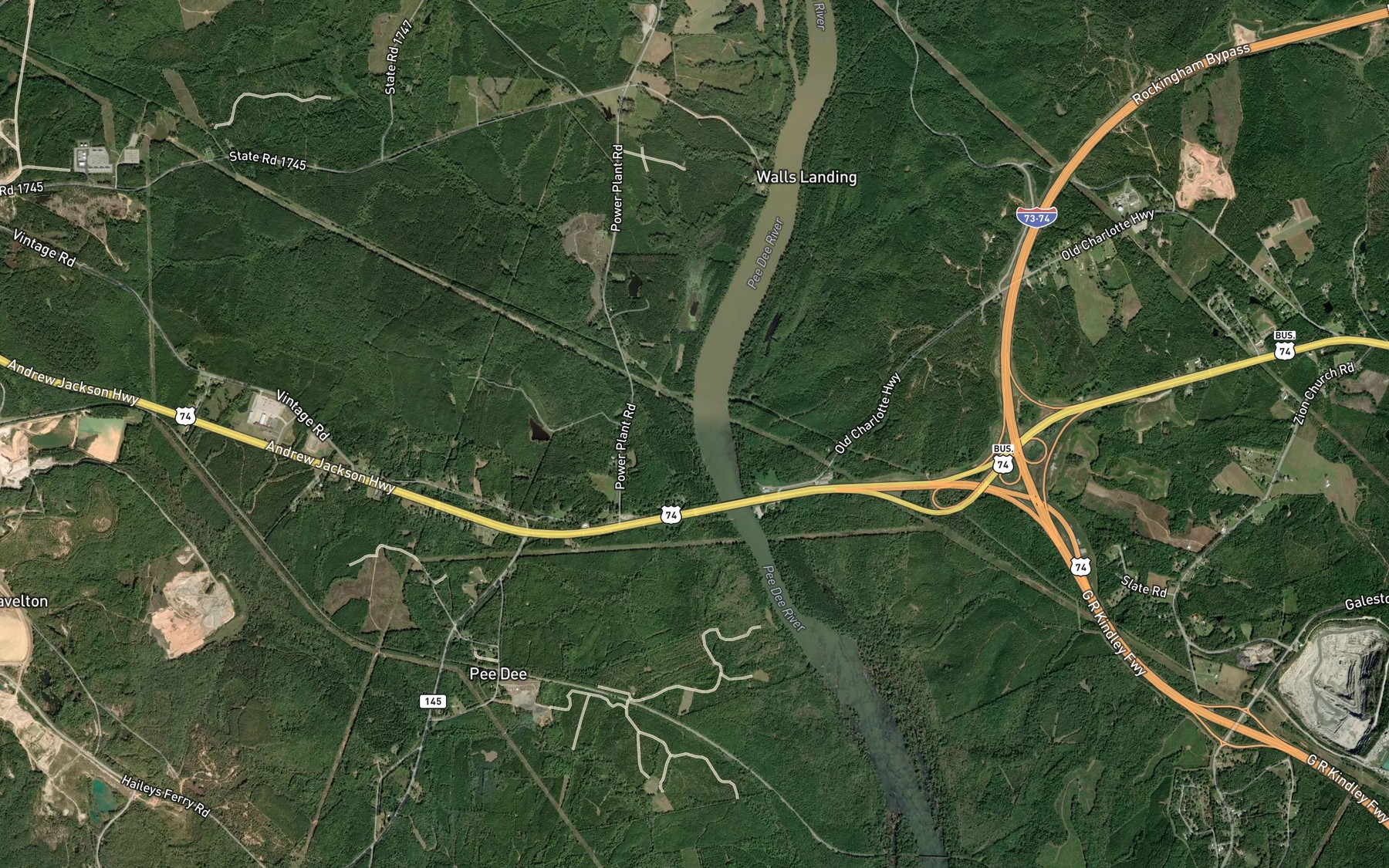 Satellite map of the McCoy Creek