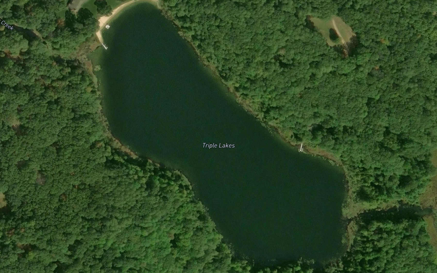 Satellite map of the Triple Lakes