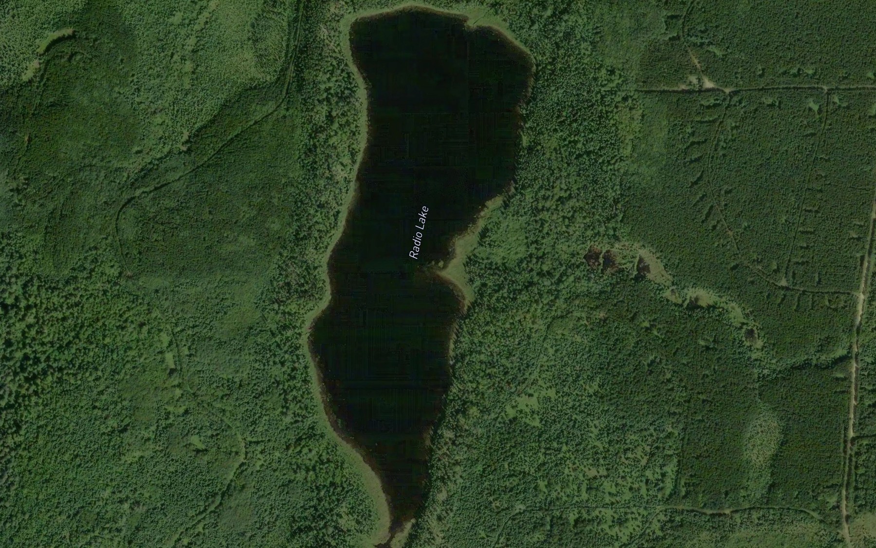Satellite map of the Radio Lake