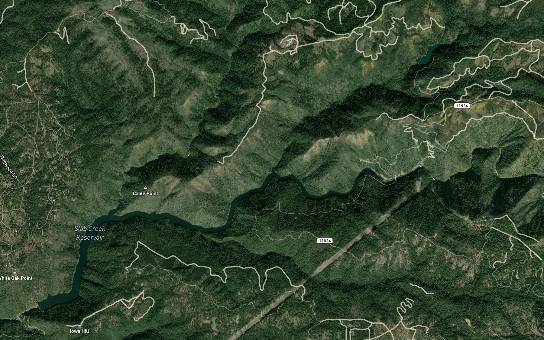Satellite map of the Brush Creek