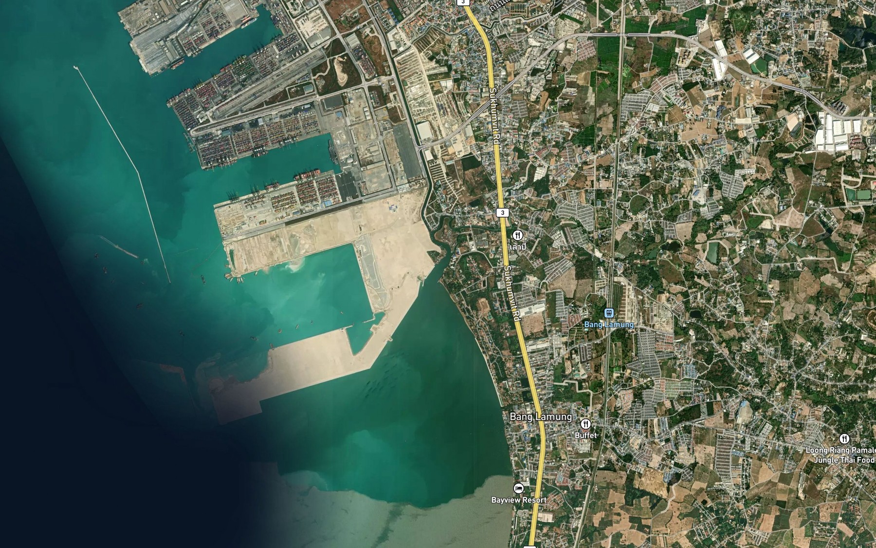 Satellite map of the Khlong Bang Lamung