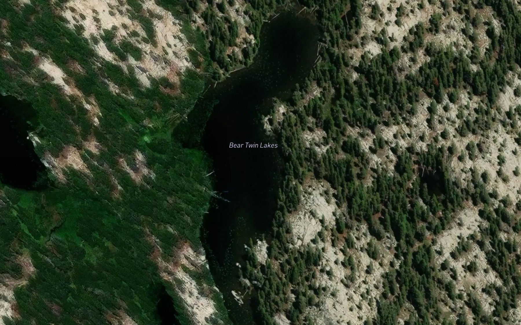 Satellite map of the Bear Twin Lakes