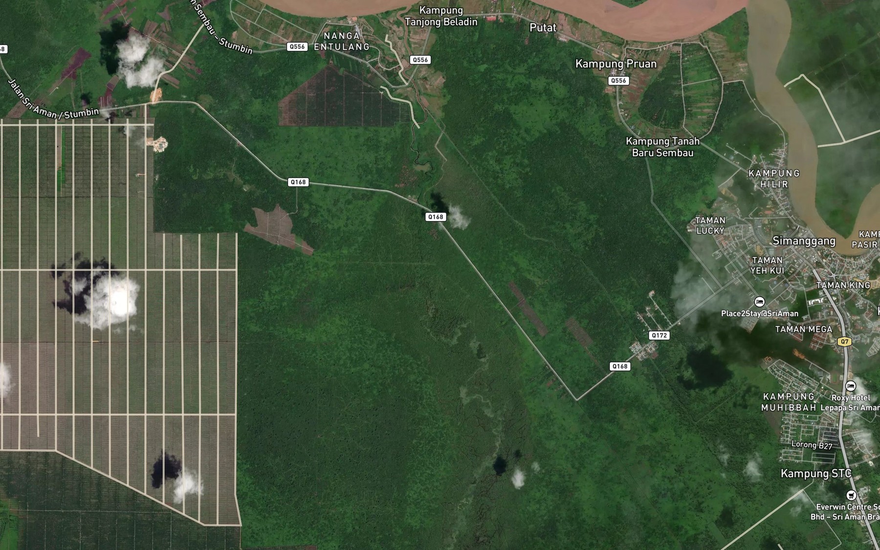 Satellite map of the Sungai Gelegar