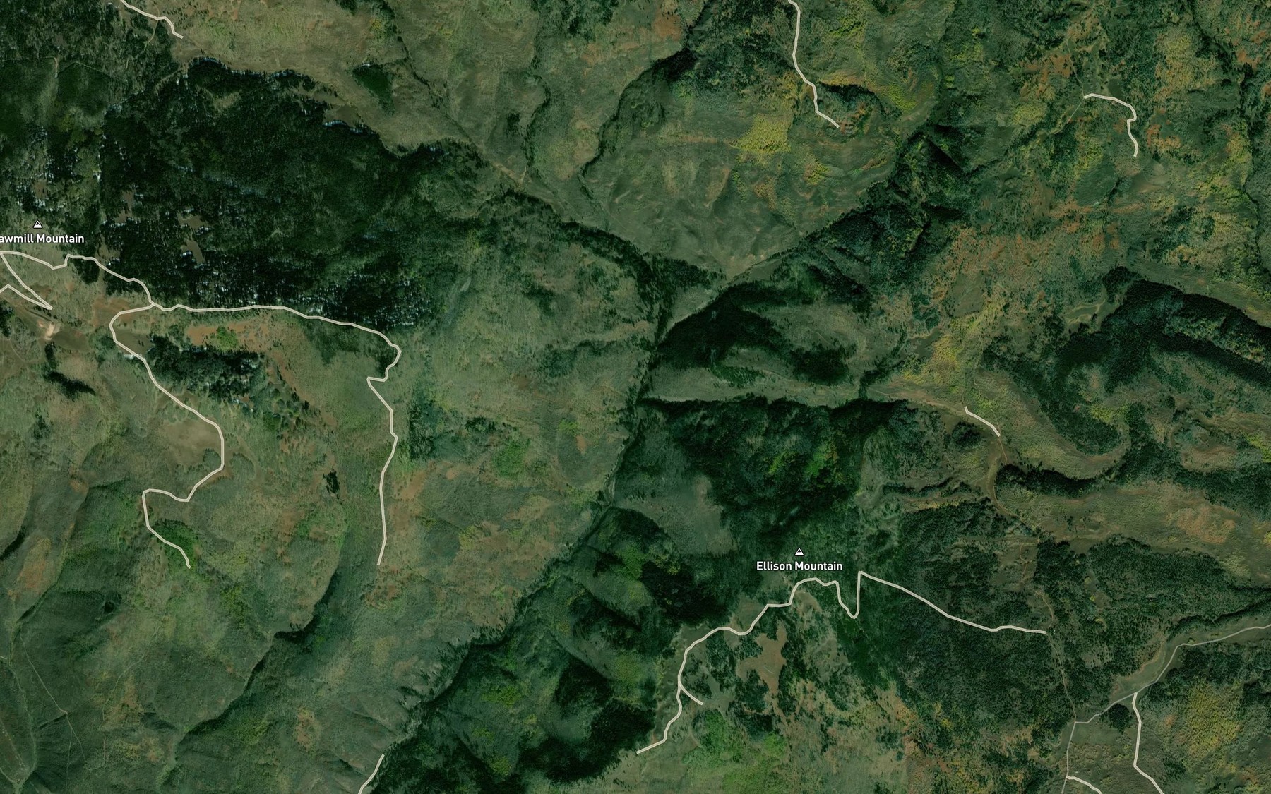 Satellite map of the Goff Creek