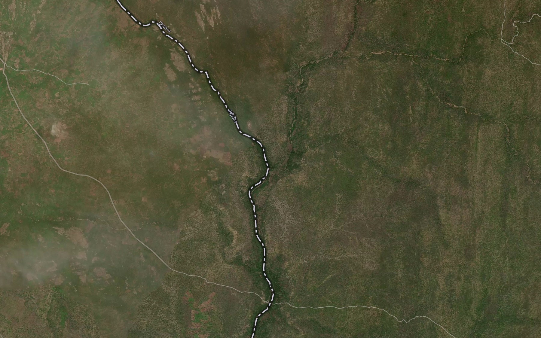 Satellite map of the River Oye