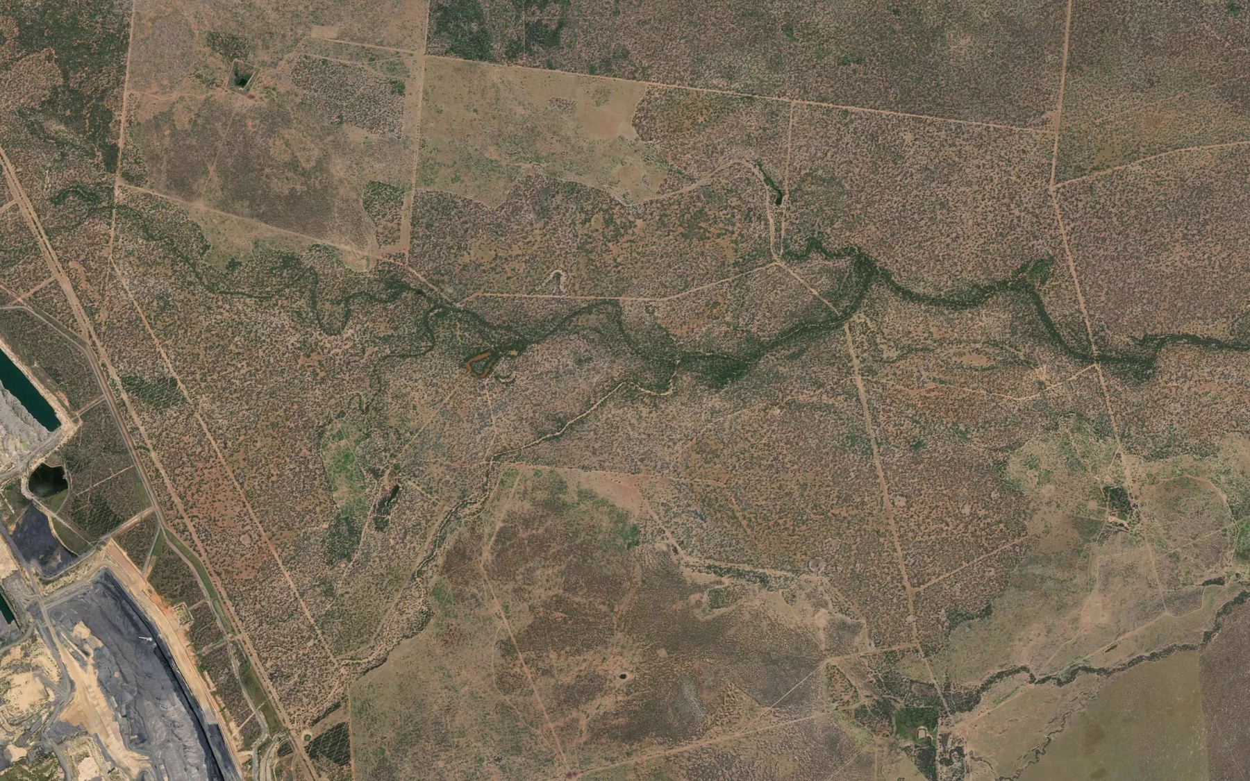 Satellite map of the Hughes Creek