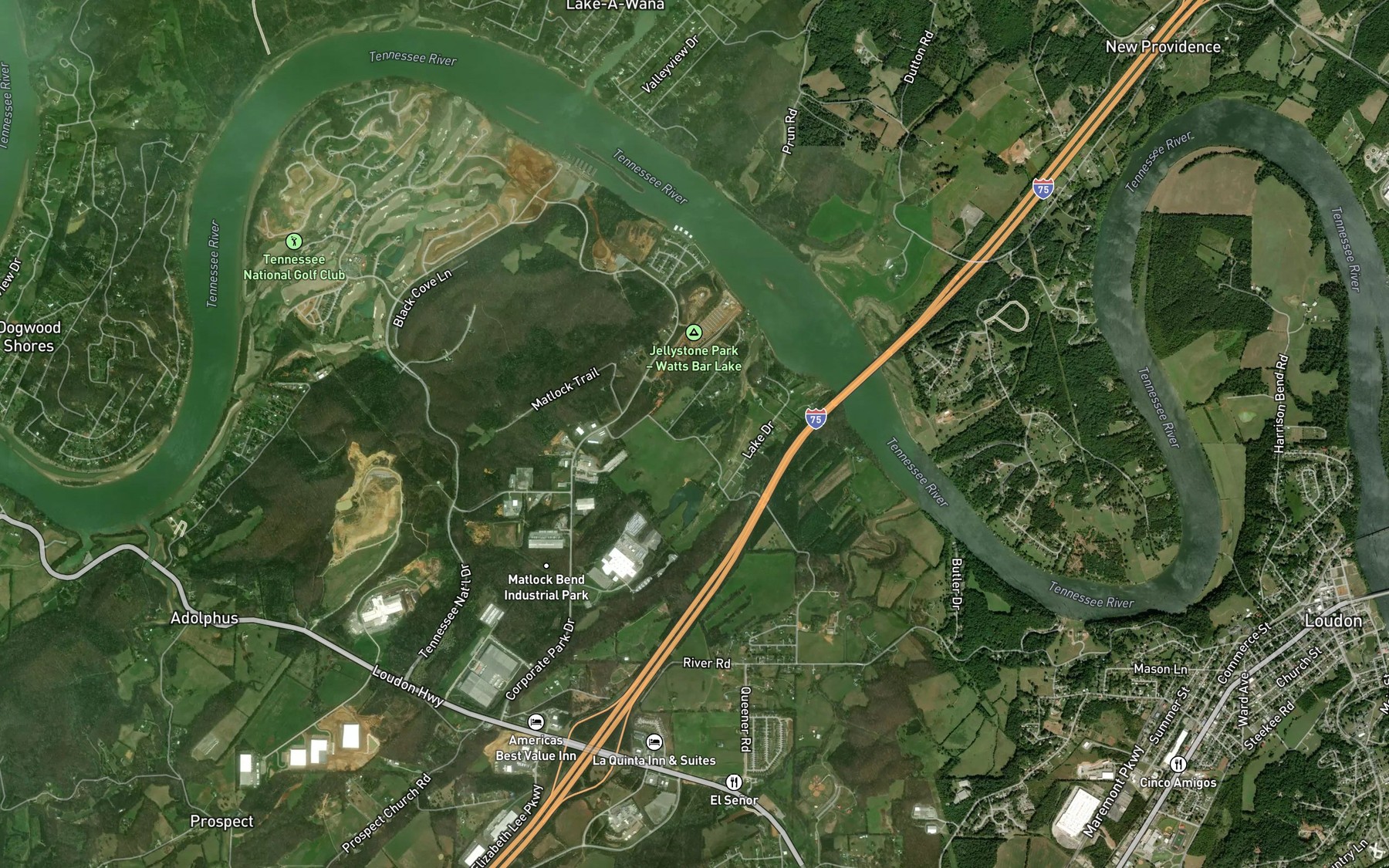 Satellite map of the Rodgers Spring