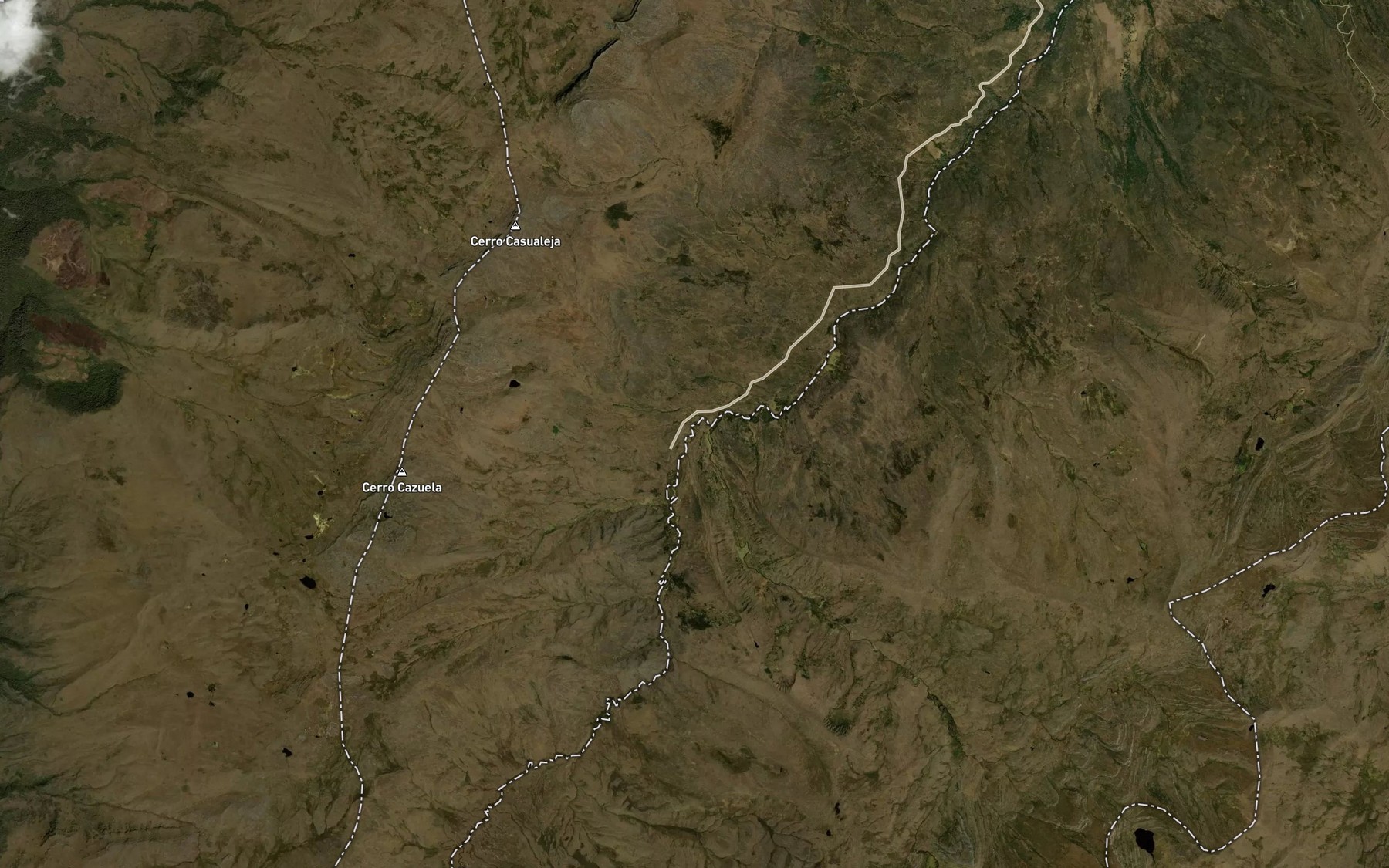 Satellite map of the Quebrada Tigre