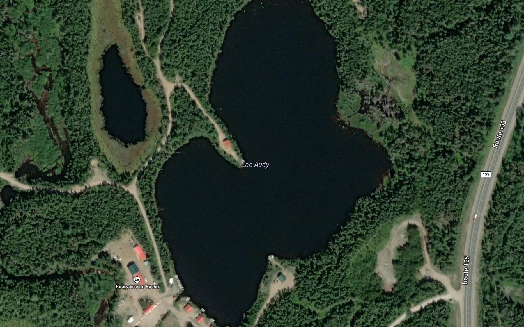 Satellite map of the Lac Audy