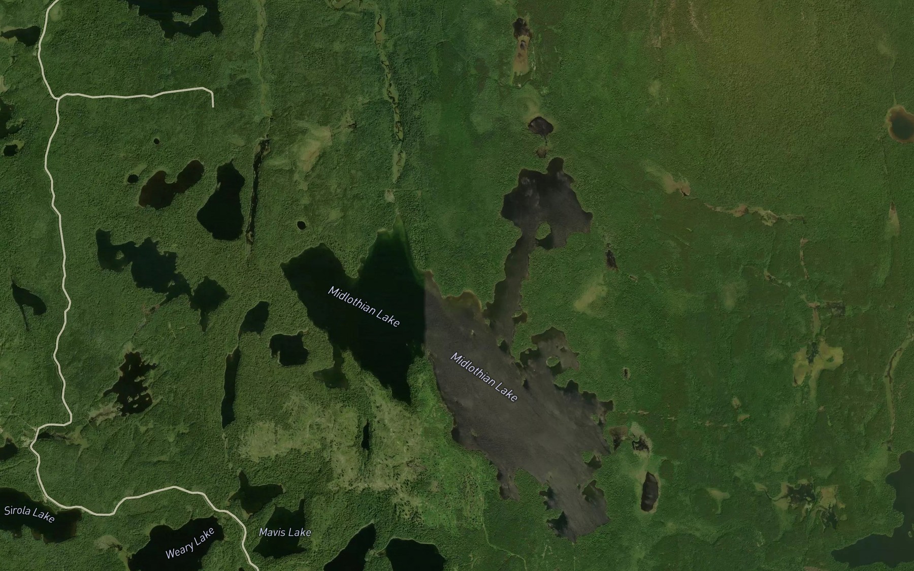 Satellite map of the Midlothian Creek