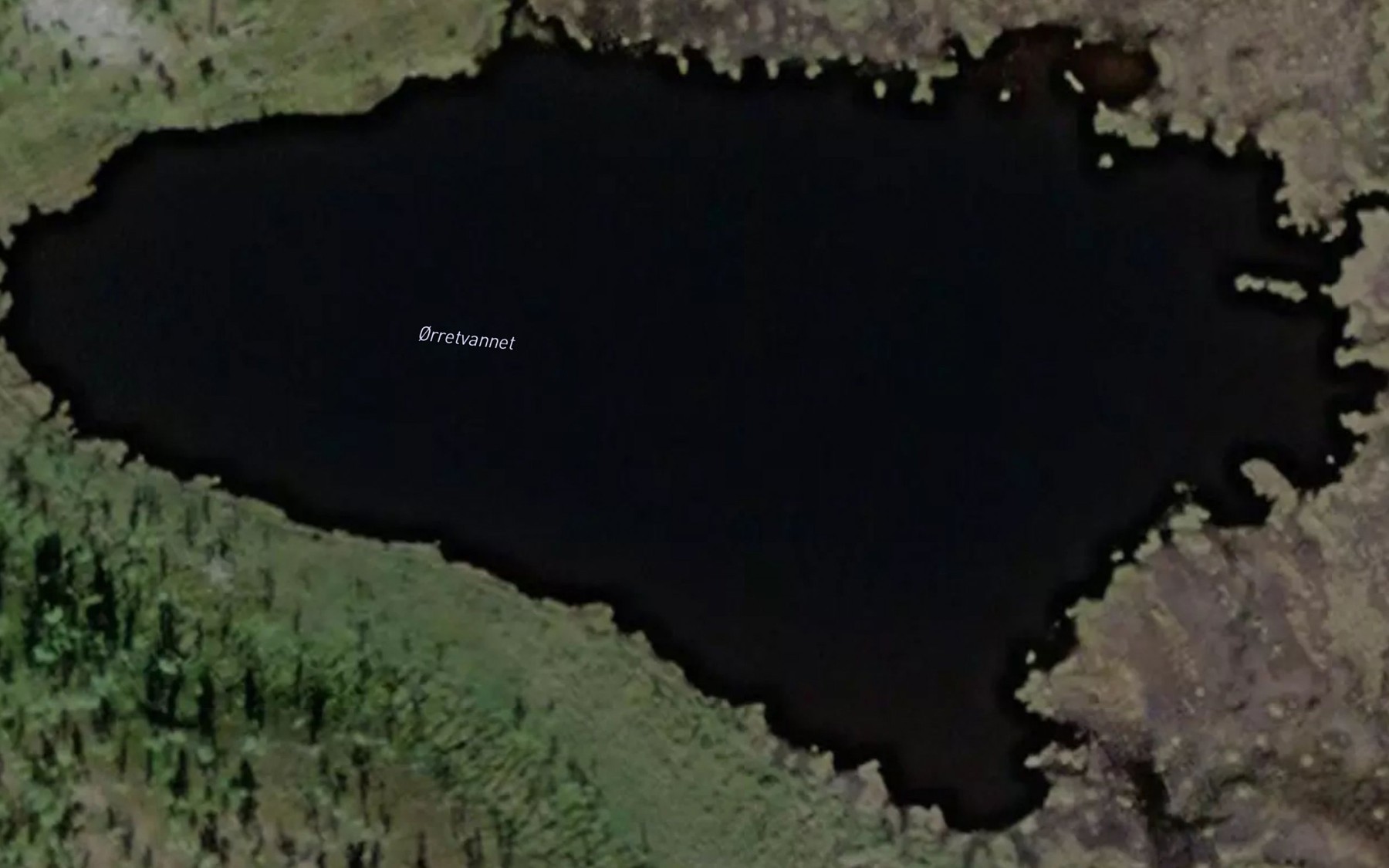 Satellite map of the Orretvannet
