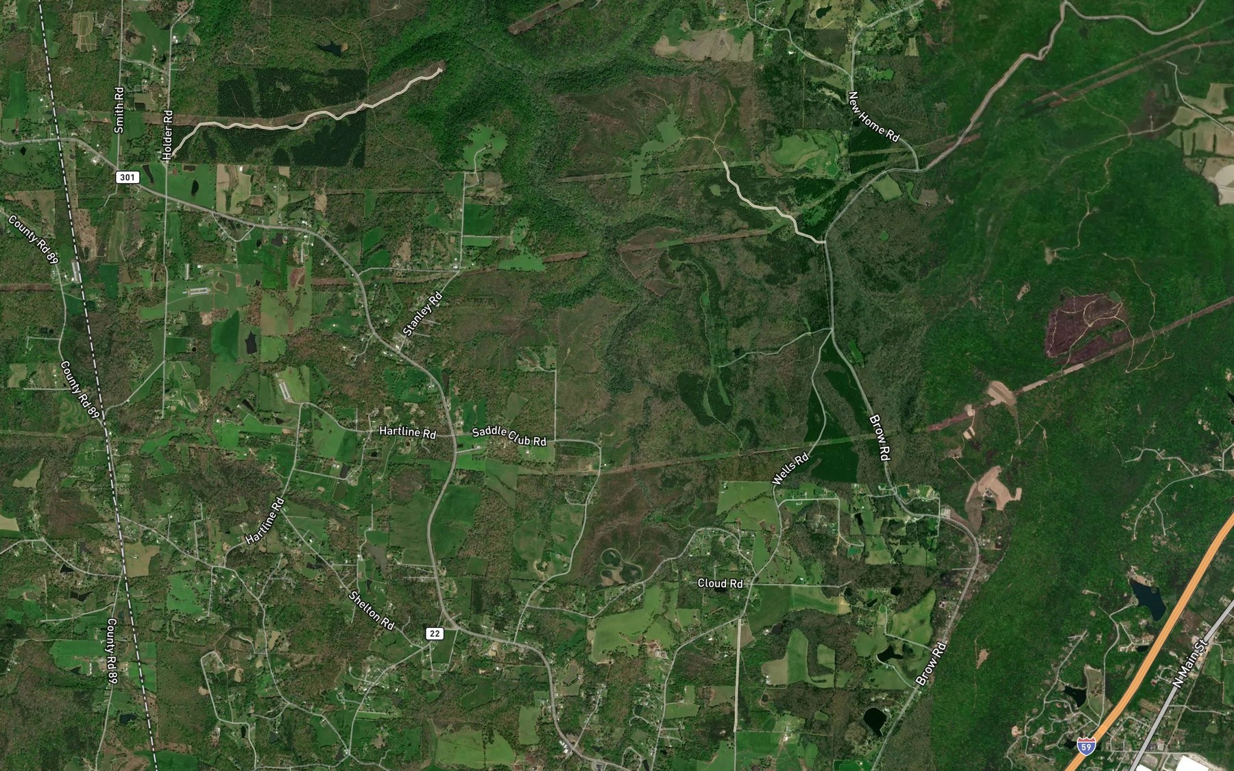 Satellite map of the McBriar Branch