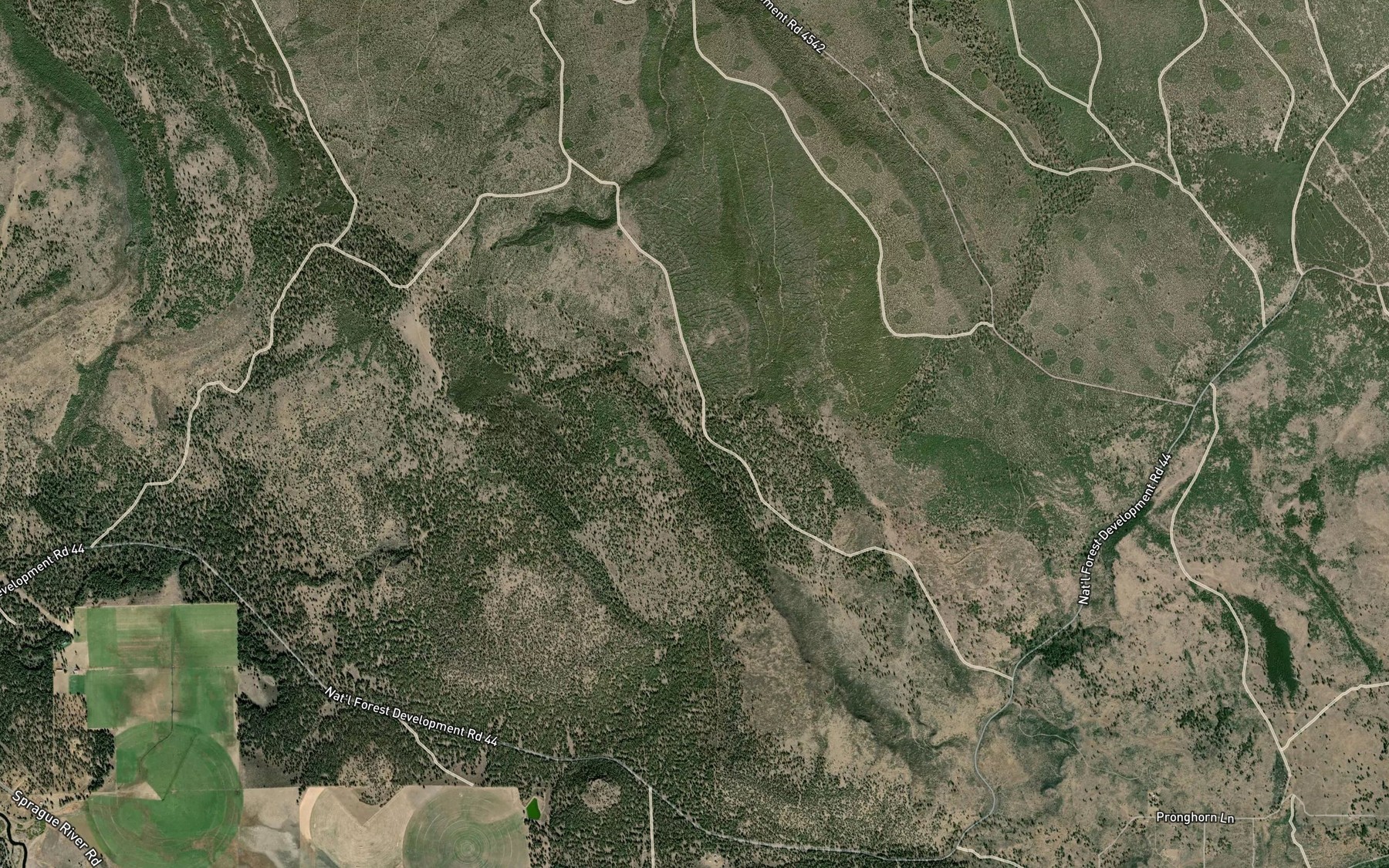 Satellite map of the South Grade Reservoir