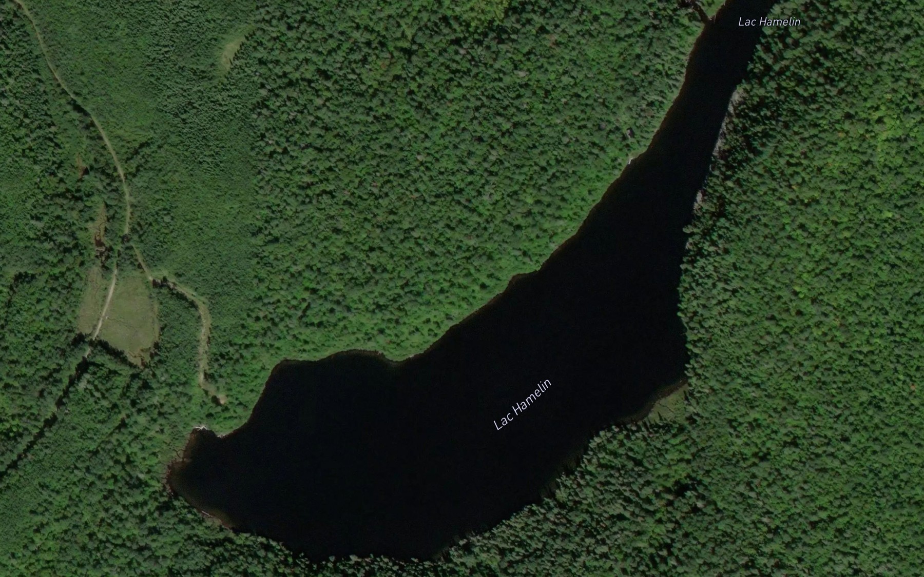 Satellite map of the Lac Hamelin