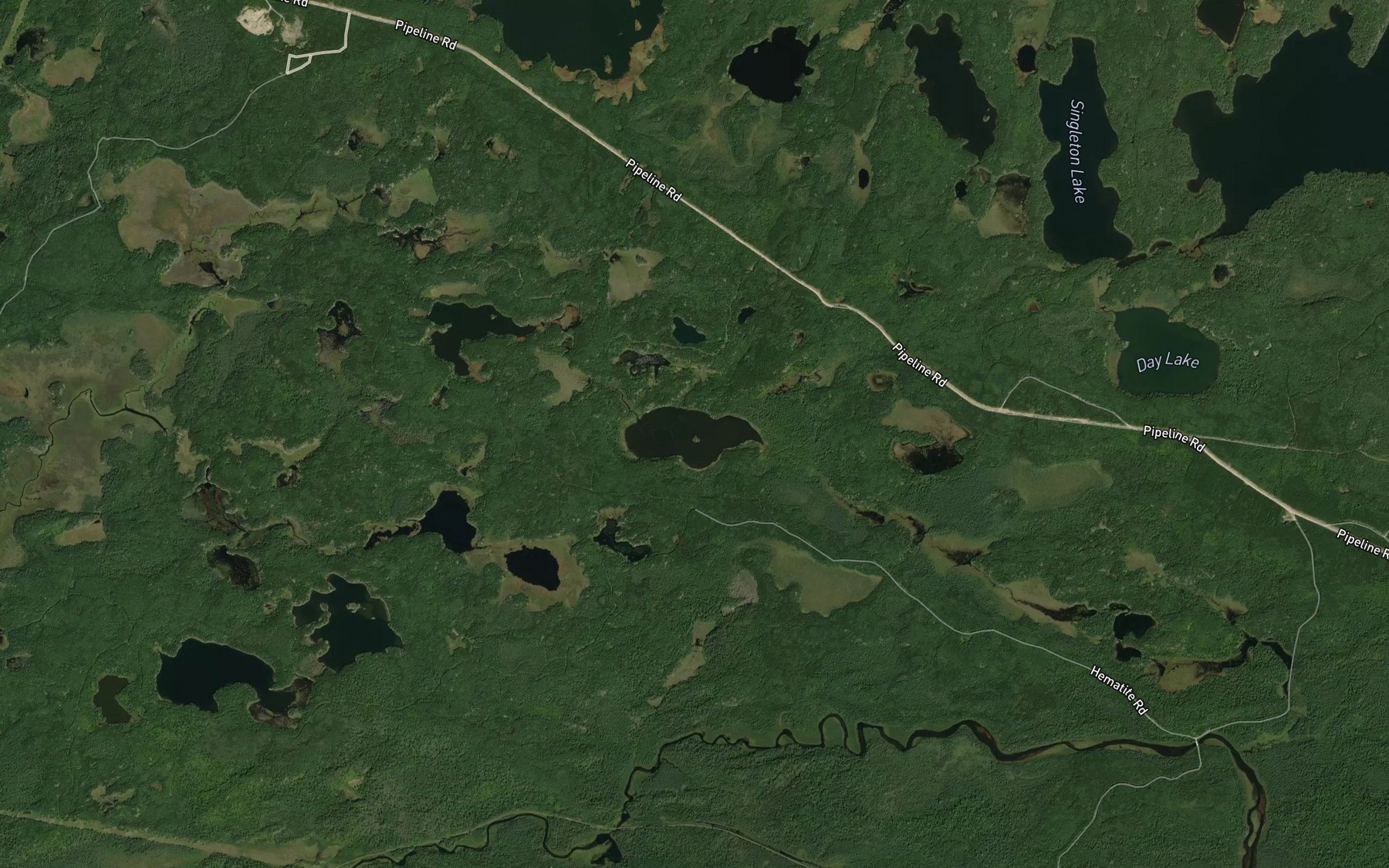 Satellite map of the Snowball Lake