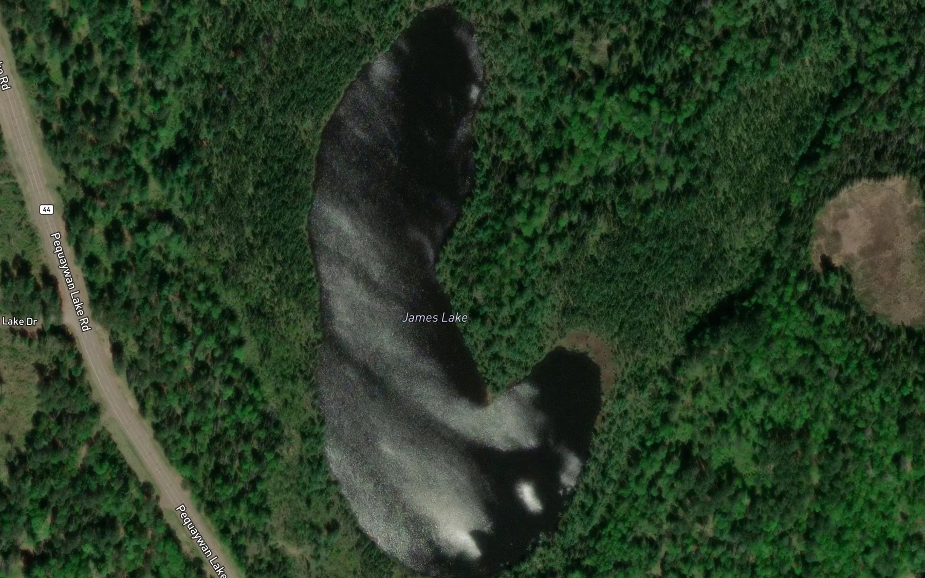 Satellite map of the James Lake