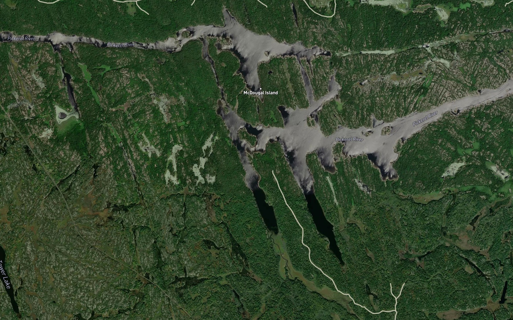 Satellite map of the Little Canoe Channel