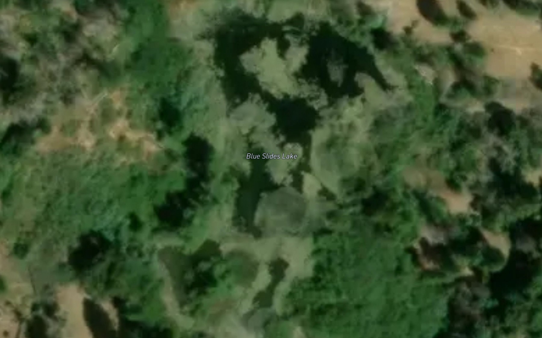 Satellite map of the Blue Slides Lake