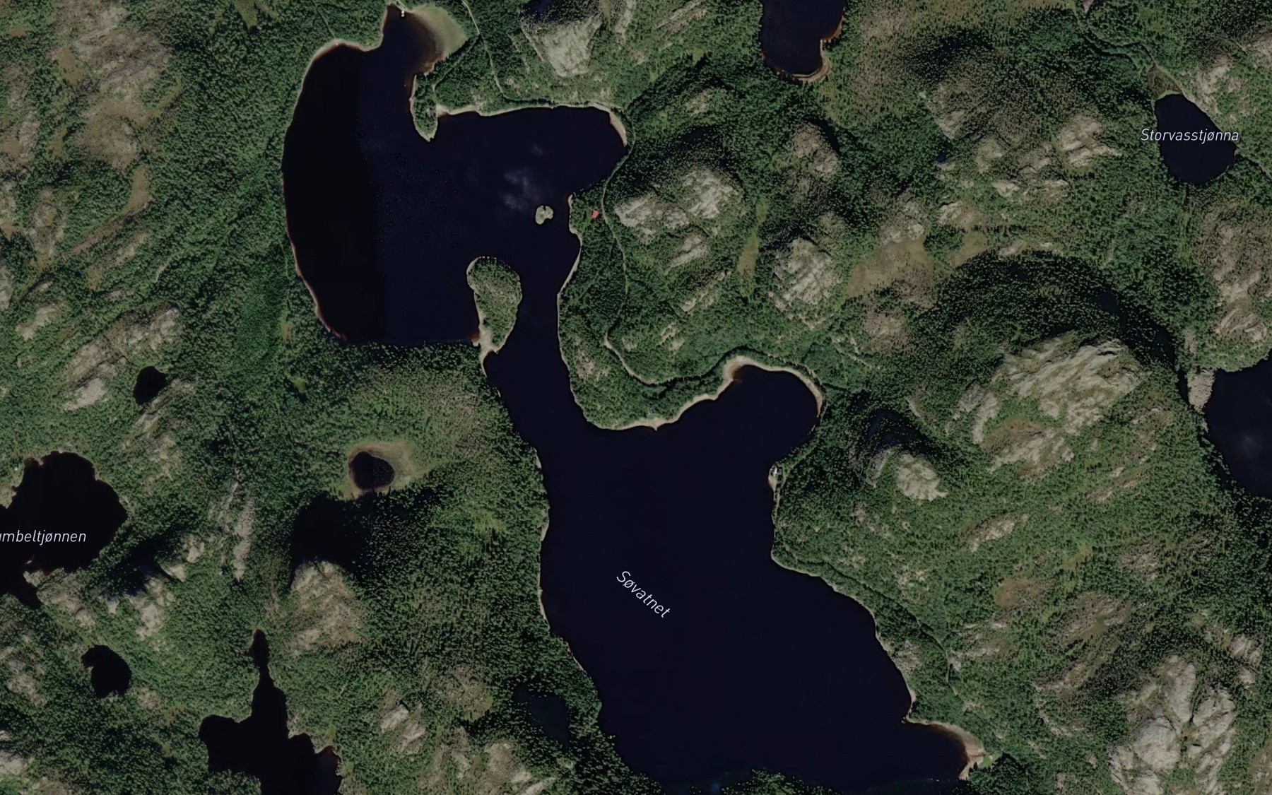 Satellite map of the Sorvatnet