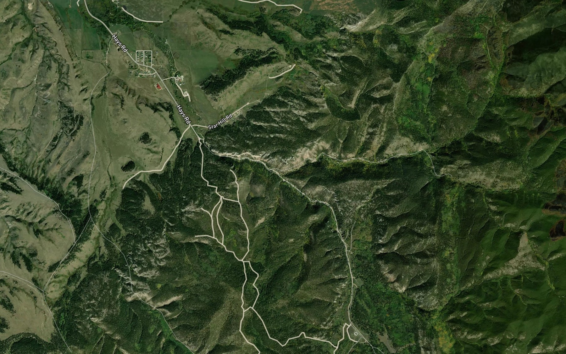 Satellite map of the South Fork Little Peoples Creek