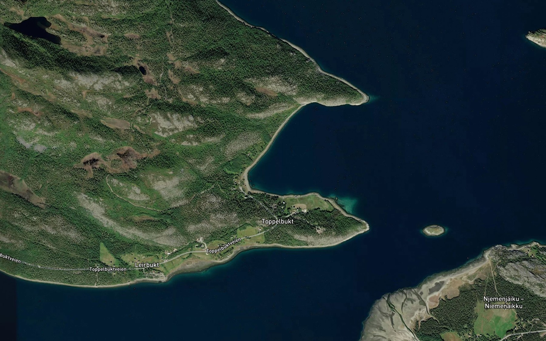 Satellite map of the Duoppalmohkki