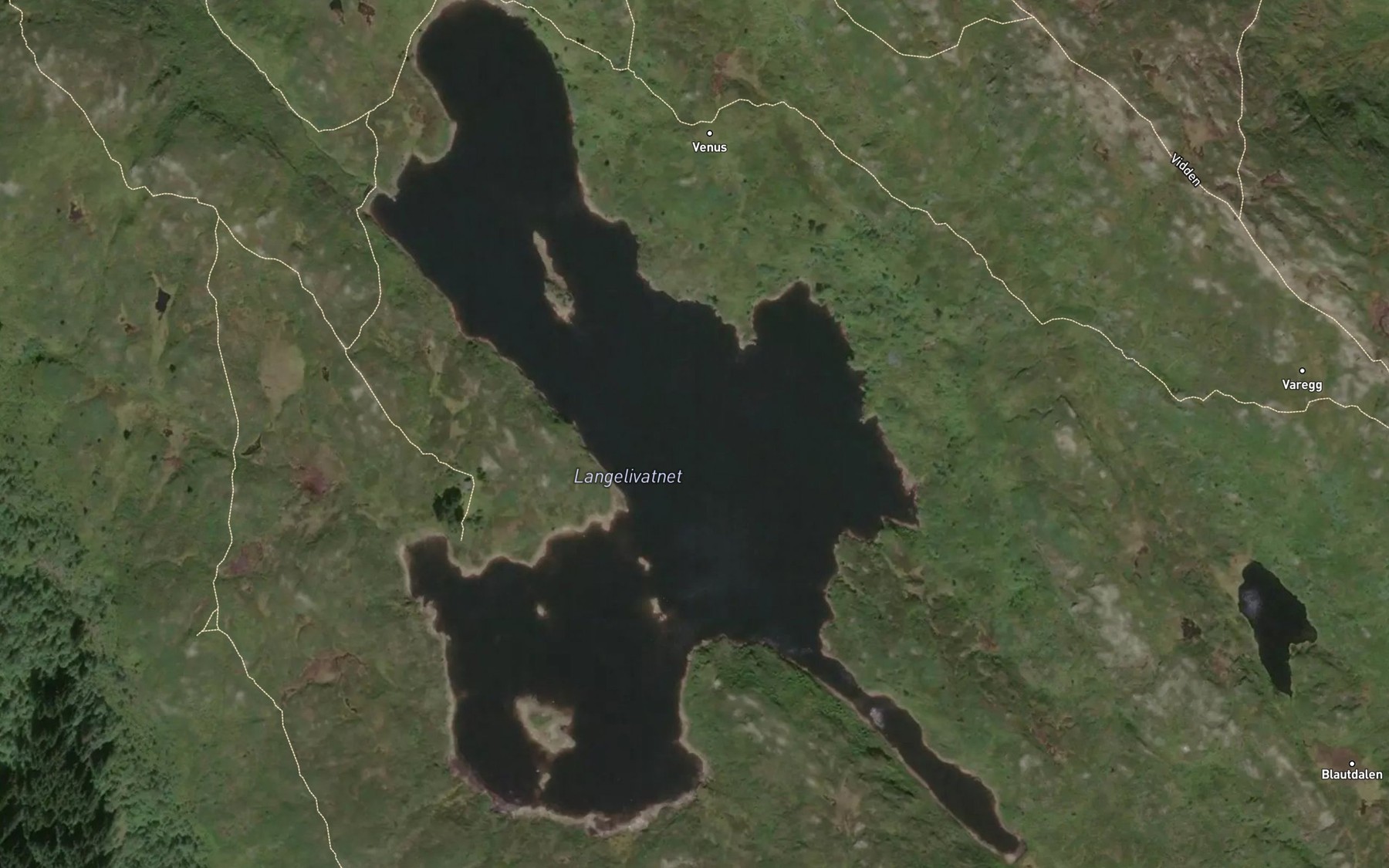 Satellite map of the Langelivatnet