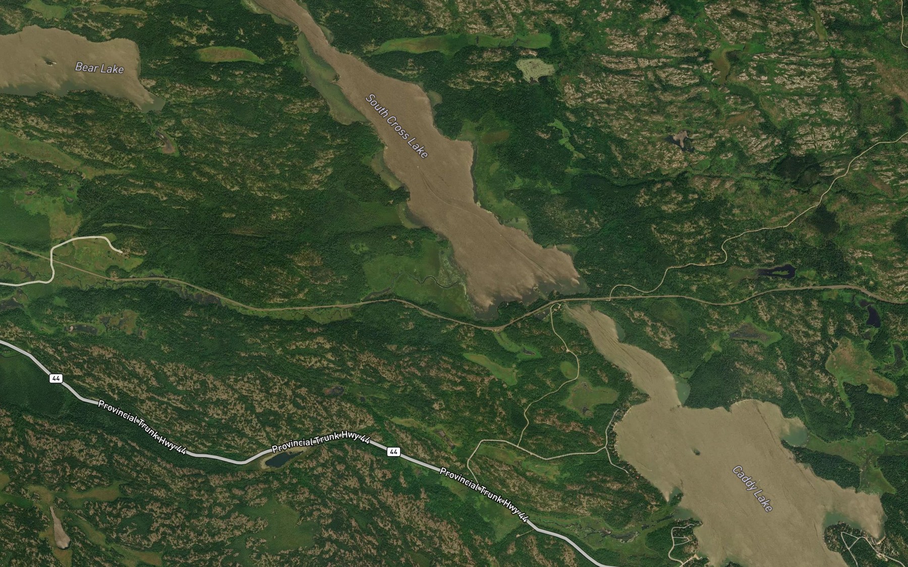 Satellite map of the Hansons Creek