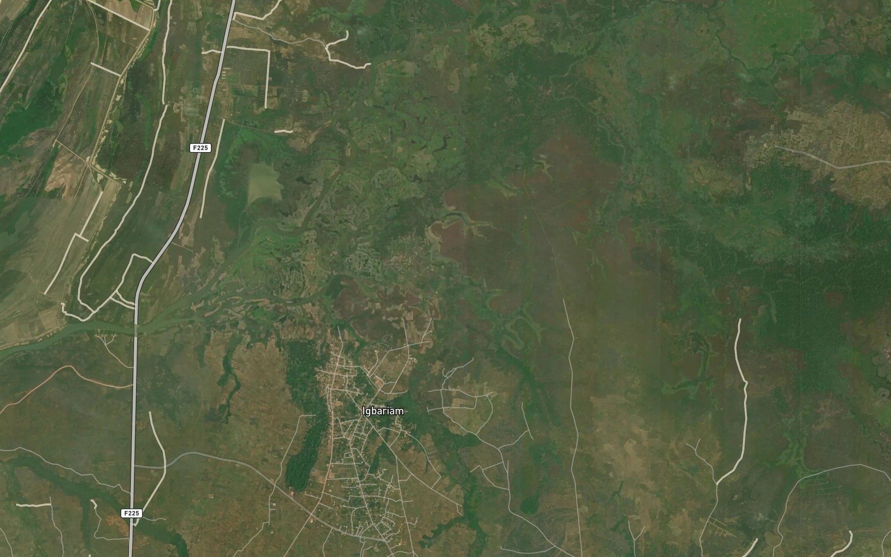 Satellite map of the Odulu River