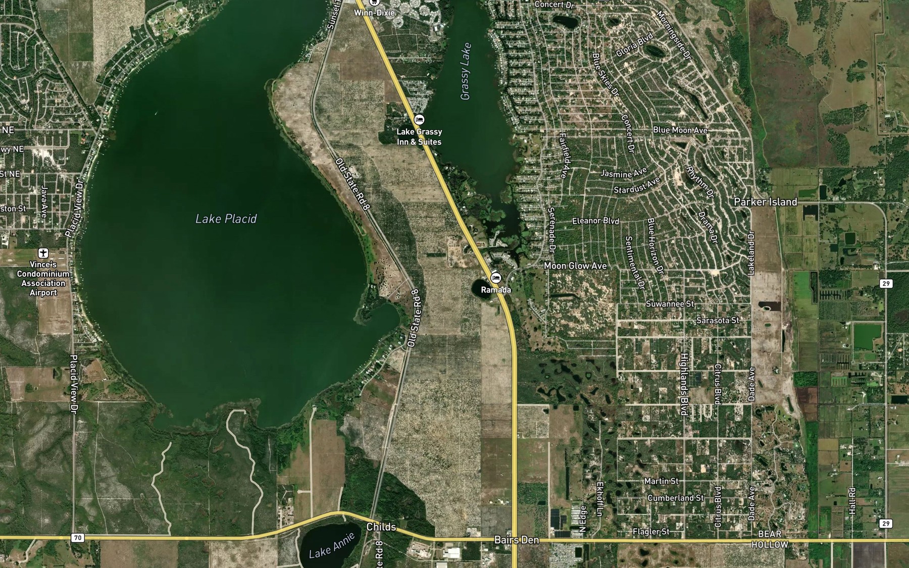 Satellite map of the Buck Lake