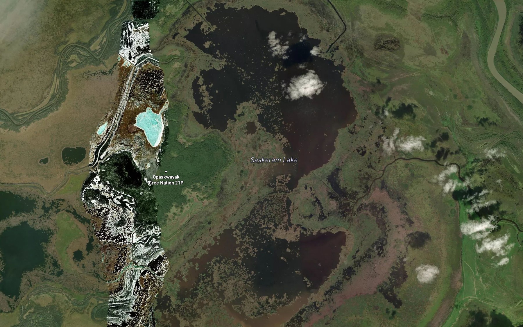 Satellite map of the Saskeram Lake