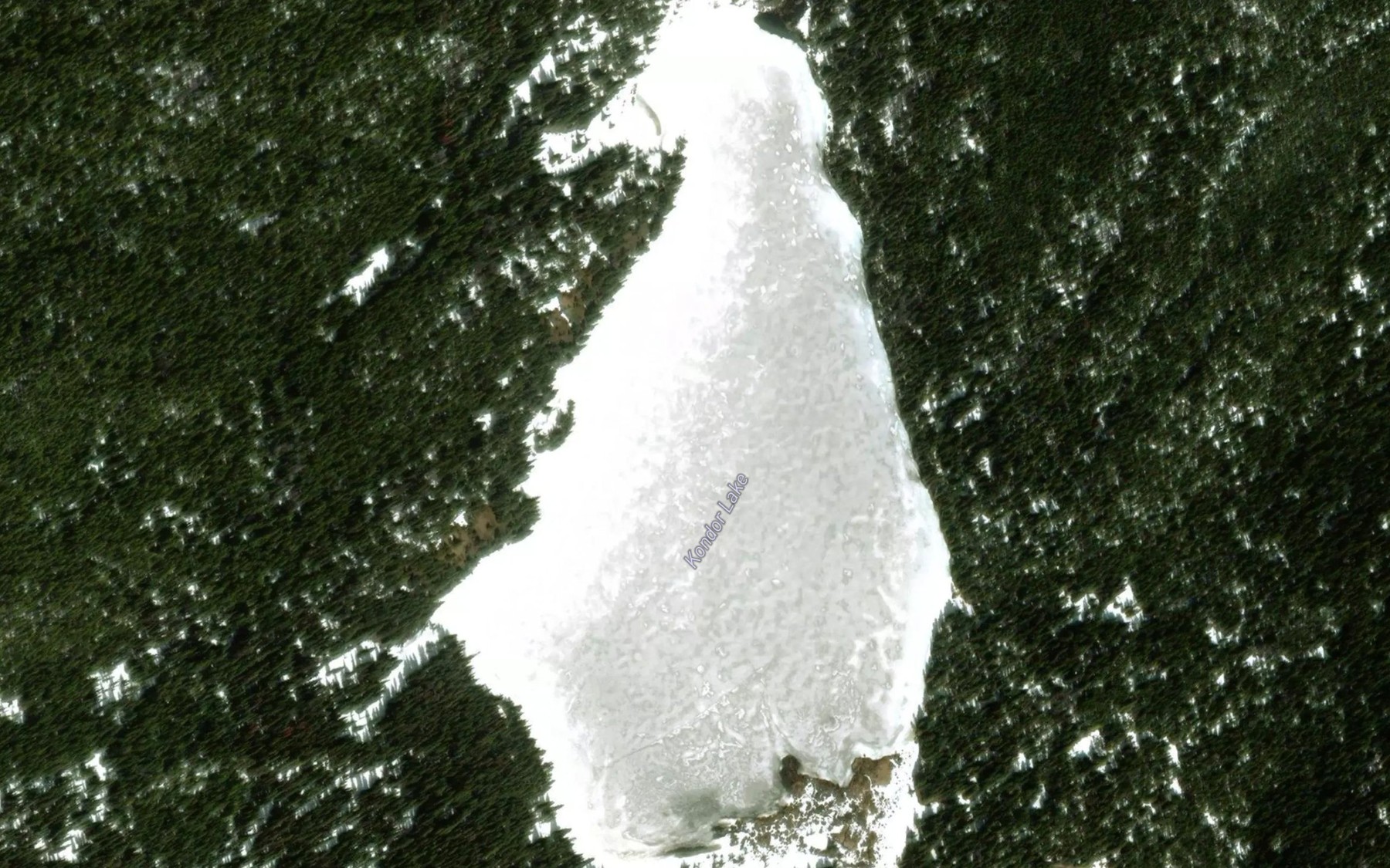 Satellite map of the Kondor Lake