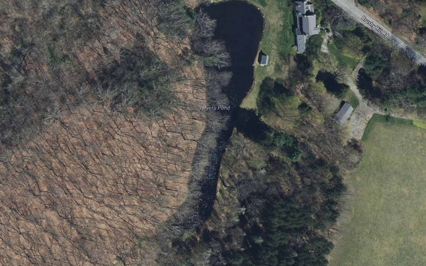 Satellite map of the Myers Pond