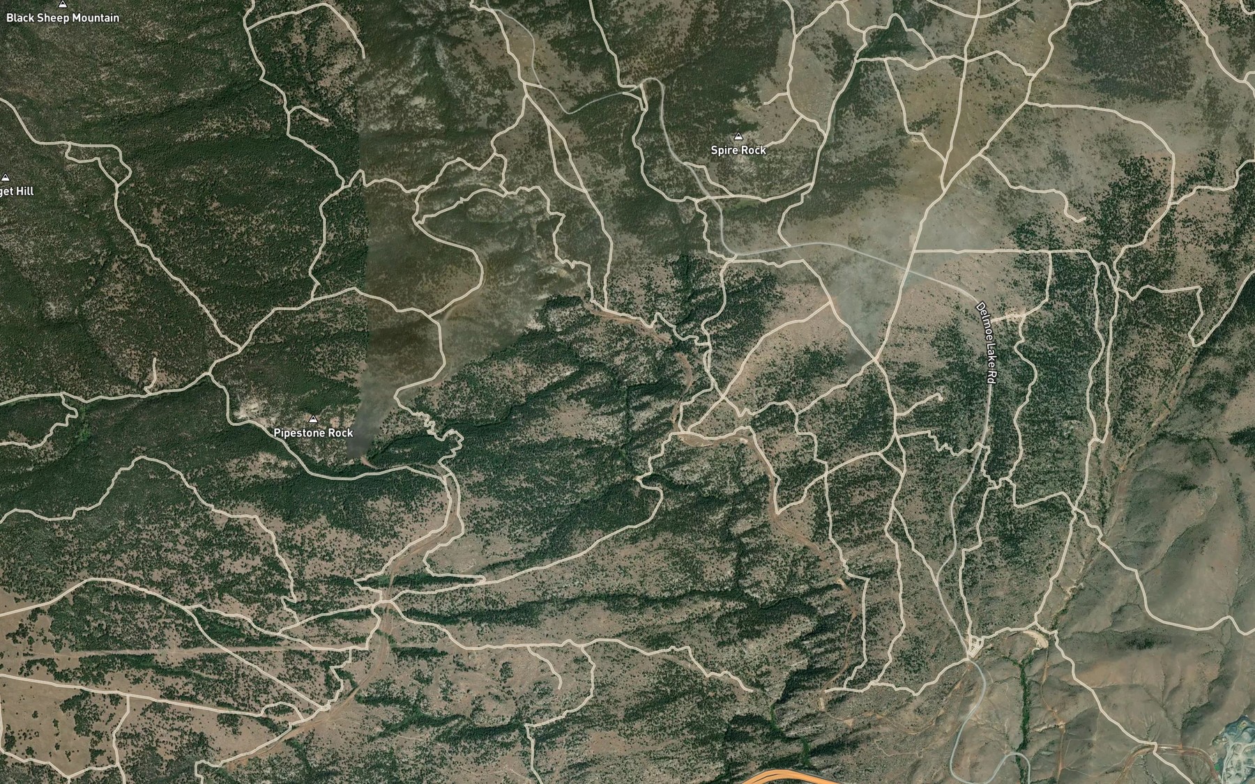 Satellite map of the Halfway Creek