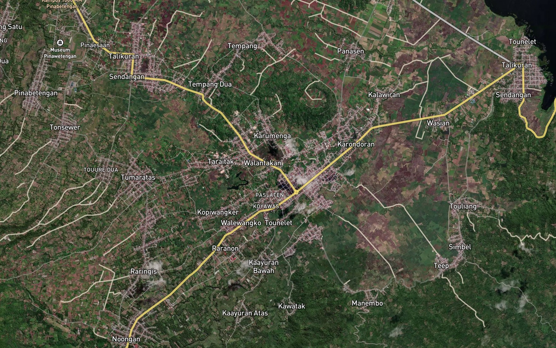 Satellite map of the Royongan Walewangko
