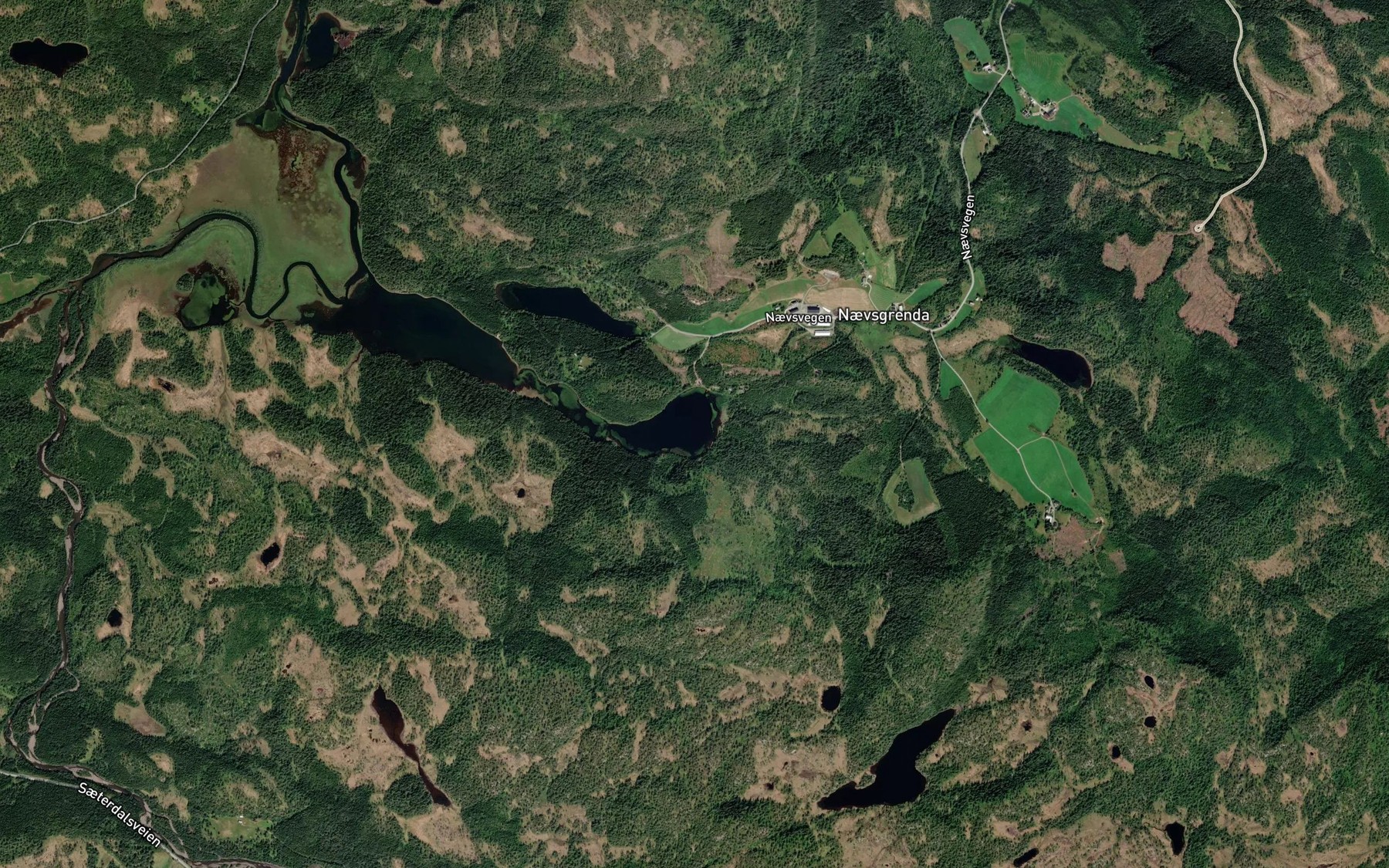Satellite map of the Kalvhagavatnet